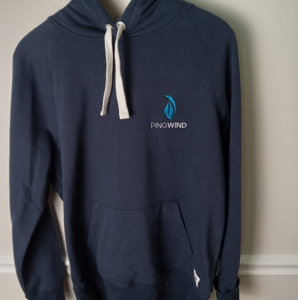 Roots Dark Blue Men's Hoodie with White Accents